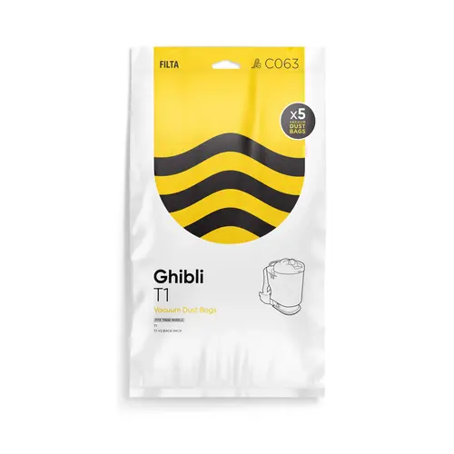 Filta Ghibli T1 Backpack Microfibre Vacuum Cleaner Bags 5 Pack