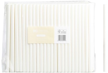 Paper Jumbo Straight Straws - White, 10mm x 200mm, 300gsm, FSC Mix'  - Matthews