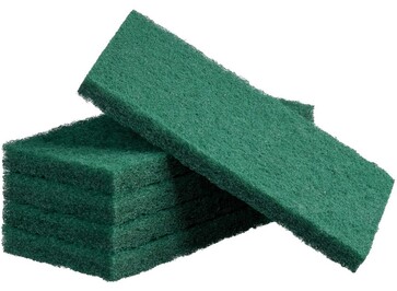 Thick Scouring Pads - Green, 115mm x 250mm x 20mm Pack 5 *Heavy Duty  - Matthews