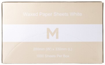 Waxed Paper Sheets Small - White, 200mm x 330mm, 40gsm    - Matthews